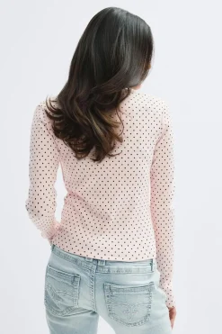 New Gina Tricot 14+ 2 in 1 lace rib cardigan Roze