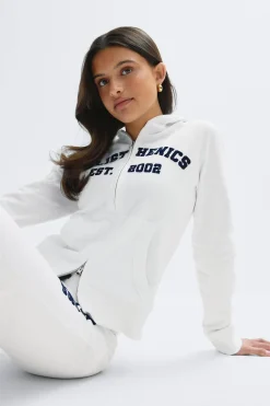 Discount Gina Tricot 14+ 2 way zip hoodie Wit