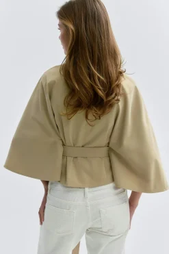 Gina Tricot 14+ belted trench cape Beige