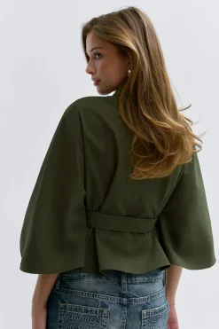 Best Gina Tricot 14+ belted trench cape Groen
