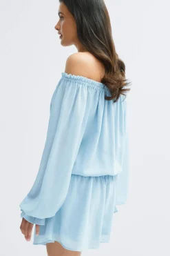 Clearance Gina Tricot 14+ breeze off shoulder dress Blauw