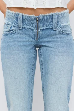 Online Gina Tricot 14+ cut off loose jeans Blauw
