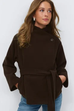 Outlet Gina Tricot 14+ felt wrap jacket Bruin
