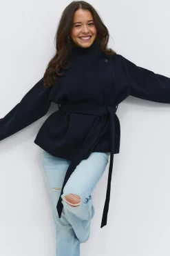 Best Gina Tricot 14+ felt wrap jacket Blauw