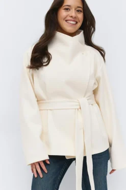 Clearance Gina Tricot 14+ felt wrap jacket Wit