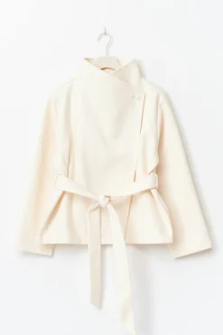 Clearance Gina Tricot 14+ felt wrap jacket Wit