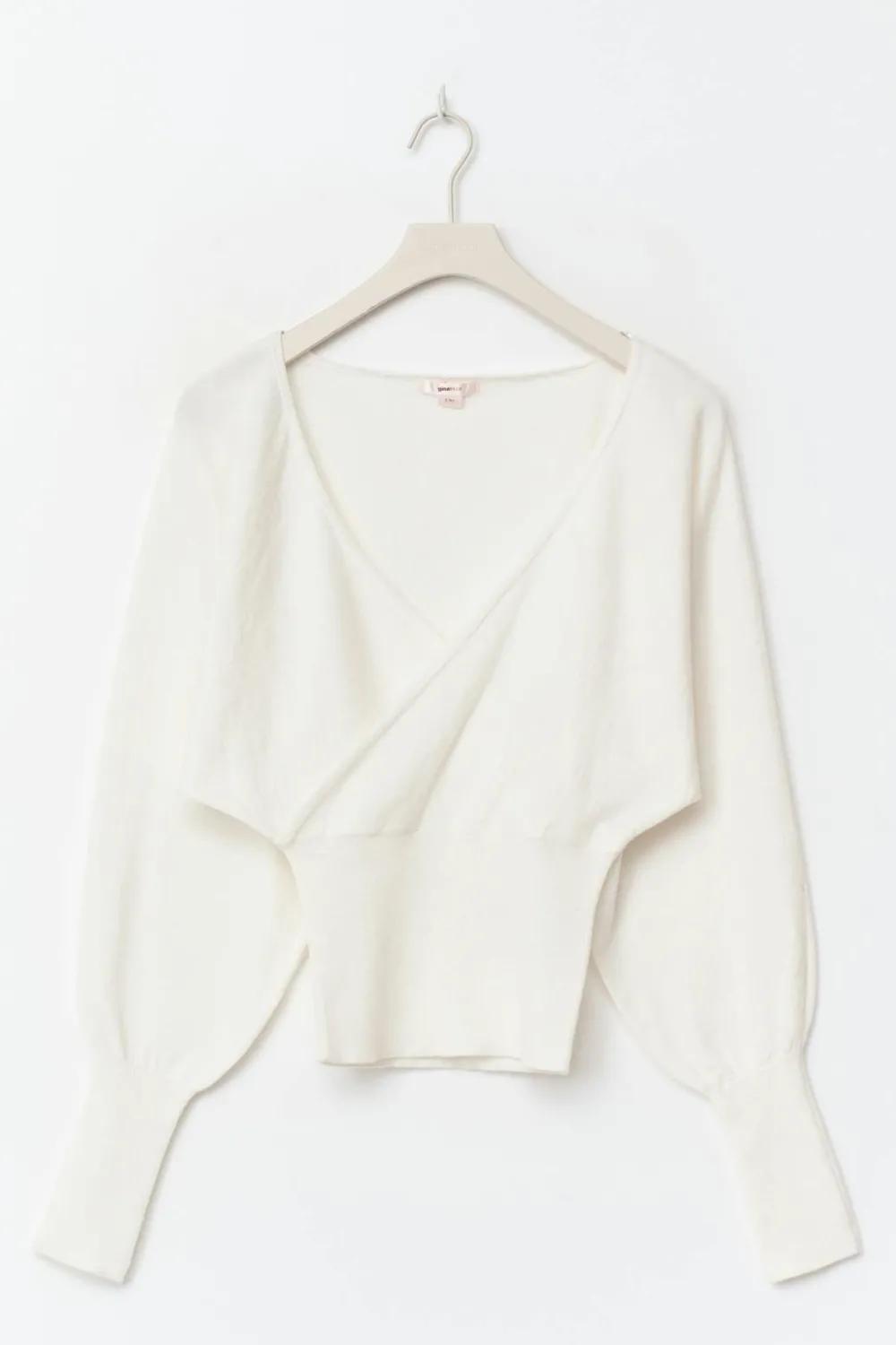 Online Gina Tricot 14+ fitted wrap sweater Wit