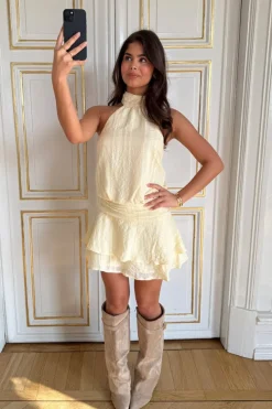 Gina Tricot 14+ halterneck dress Geel