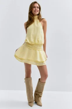 Gina Tricot 14+ halterneck dress Geel