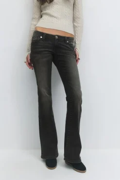 Gina Tricot 14+ hip hug flare tall jeans Zwart