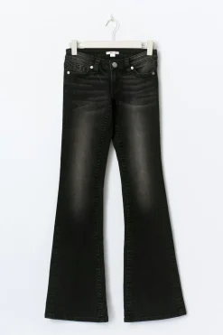 Gina Tricot 14+ hip hug flare tall jeans Zwart
