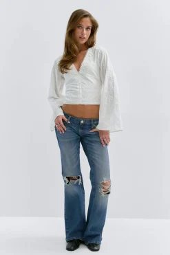 Gina Tricot 14+ hip hug loose jeans Blauw
