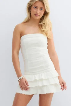 Gina Tricot 14+ jeanqueen frill dress Wit