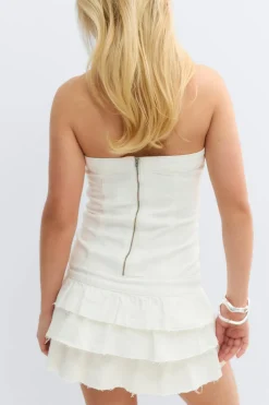 Gina Tricot 14+ jeanqueen frill dress Wit