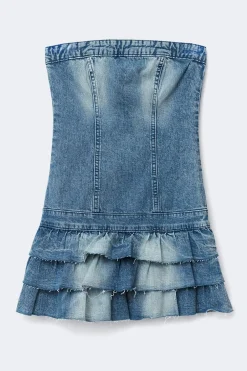 Hot Gina Tricot 14+ jeanqueen frill dress Blauw