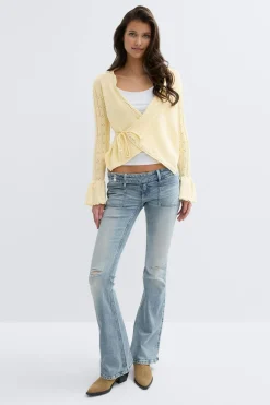 Discount Gina Tricot 14+ knitted frill cardigan Geel