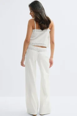 Hot Gina Tricot 14+ linen blend trousers Wit