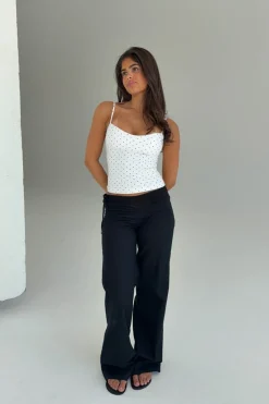 Best Gina Tricot 14+ linen blend trousers Zwart