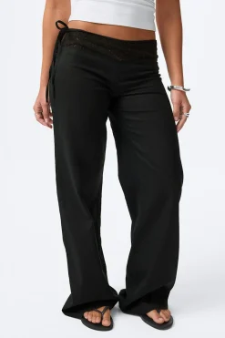 Best Gina Tricot 14+ linen blend trousers Zwart