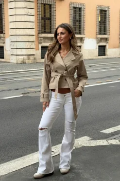 Outlet Gina Tricot 14+ low rise flare jeans Wit