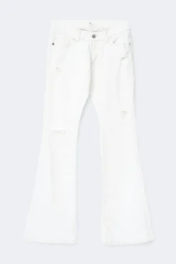 Outlet Gina Tricot 14+ low rise flare jeans Wit