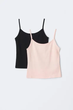 Gina Tricot 2 pack y basic singlet Zwart