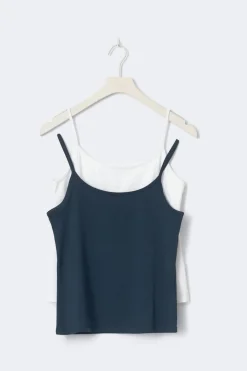 Hot Gina Tricot 2 pack y basic singlet Wit