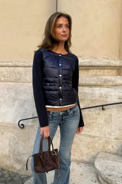 Discount Gina Tricot 14+ padded rib jacket Blauw