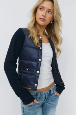 Discount Gina Tricot 14+ padded rib jacket Blauw