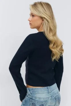 Discount Gina Tricot 14+ padded rib jacket Blauw