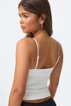 Online Gina Tricot 14+ padded singlet Wit