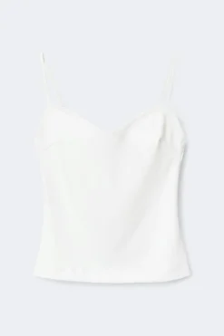 Online Gina Tricot 14+ padded singlet Wit