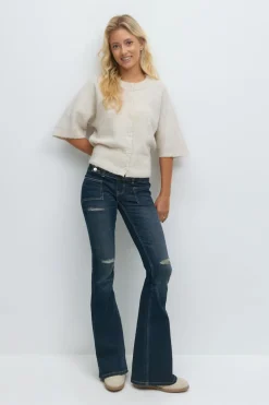 Outlet Gina Tricot 14+ pleated flare jeans Blauw