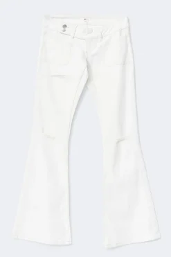 Outlet Gina Tricot 14+ pleated flare jeans Wit