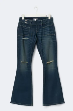 Gina Tricot 14+ pleated flare jeans curve Blauw