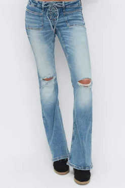 Hot Gina Tricot 14+ pleated tie jeans Blauw