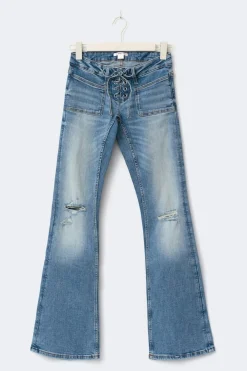 Hot Gina Tricot 14+ pleated tie jeans Blauw