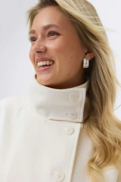 Outlet Gina Tricot 14+ short felt jacket Wit