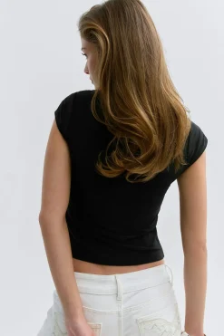 Outlet Gina Tricot 14+ short sleeve top Zwart