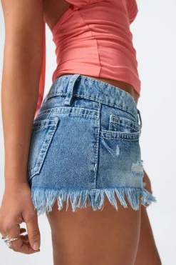 Discount Gina Tricot 14+ slay low denim shorts Blauw