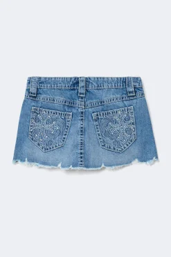 Sale Gina Tricot 14+ slay low denim skirt Blauw