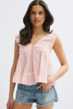 Online Gina Tricot 14+ sol blouse Roze