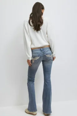 Best Gina Tricot 14+ sparkle flare jeans tall Blauw