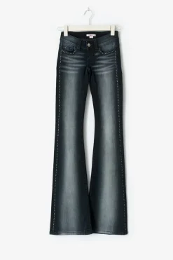 Gina Tricot 14+ ultra low rhinestone jeans Blauw