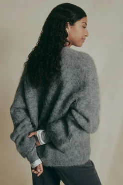 New Gina Tricot Alpaca blend knitted cardigan Grijsv