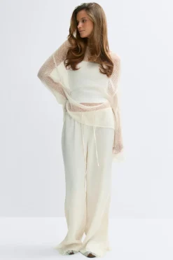 Online Gina Tricot Alpaca blend knitted sweater Wit