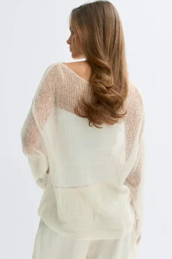 Online Gina Tricot Alpaca blend knitted sweater Wit