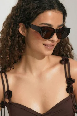 Clearance Gina Tricot Angular cateye sunglasses Beige