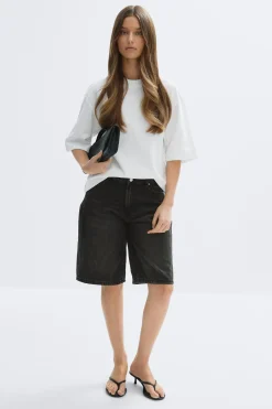 New Gina Tricot Baggy babe denim shorts Zwart