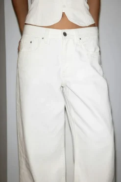 Outlet Gina Tricot Baggy babe jeans Wit